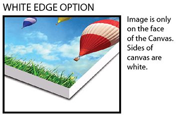 white edge canvas frame