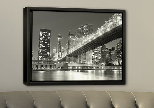 floating framed canvas on wall